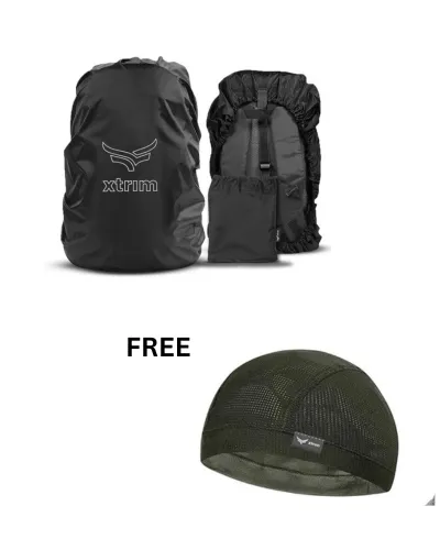 100% Rain & Dust Proof Protector for 30L to 40L Backpacks   Unisex Helmet Skull Cap for Bikers & Cyclists (BUY 1 GET 1 FREE )