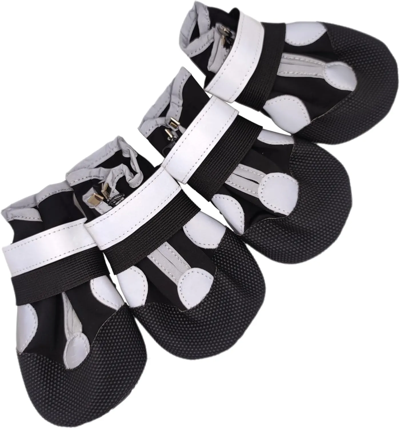 (4 Pack) Dog Shoes for Large Dogs, Medium Dog Boots & Paw Protectors for Winter Snowy Day, Summer Hot Pavement, Outdoor Walking, Indoor Hardfloors Anti Slip Sole (Black, XL: 2.75"x3.15"(W*L))