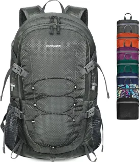 40L Lightweight Hiking Backpack Travel Packable Daypack for Women and Men, Grey