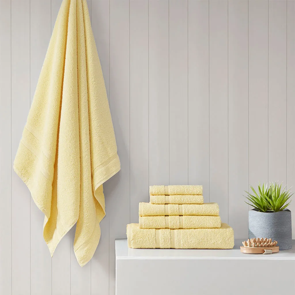 Aegean Luxurious 100% Turkish Cotton 6 Piece Towel Set with Antimicrobial Freshness for Everyday Use