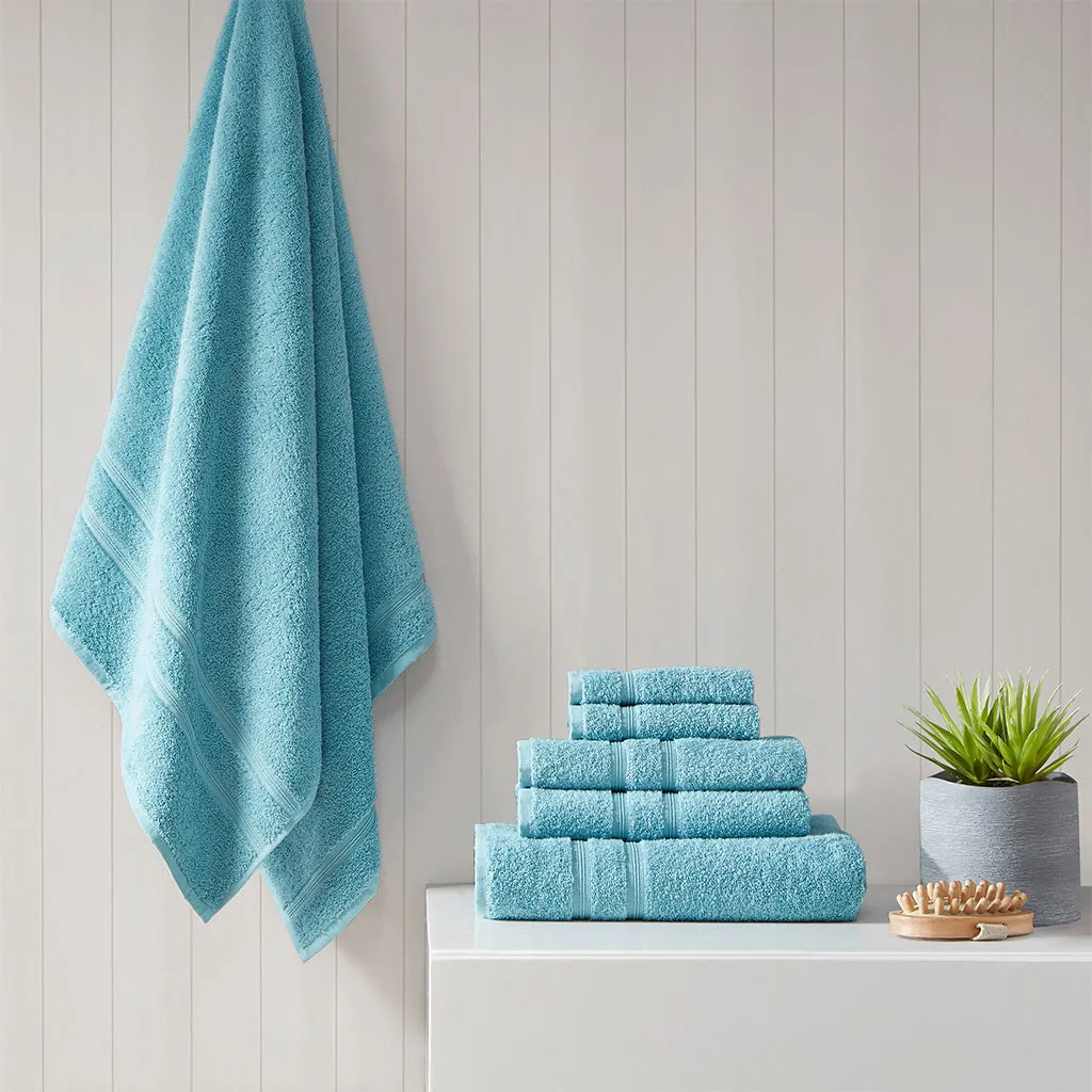 Aegean Luxurious 100% Turkish Cotton 6 Piece Towel Set with Antimicrobial Freshness for Everyday Use