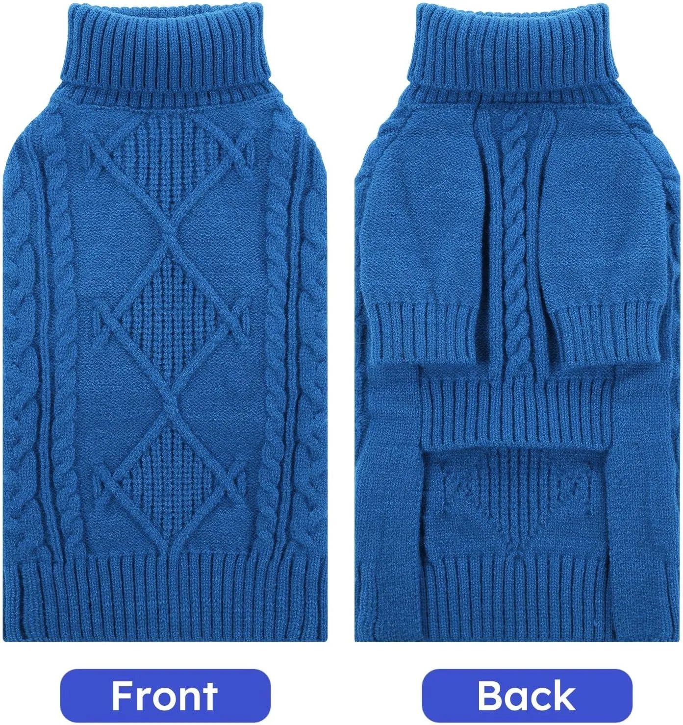 ASENKU Knitted Dog Sweater, Pullover Big Thermal Dog Winter Sweater, Turtleneck Doggy Sweater for Large Medium Dogs Boy Girl,Warm Pet Sweater Outfit Border Collie,Pit Bull,Golden Retriever, L