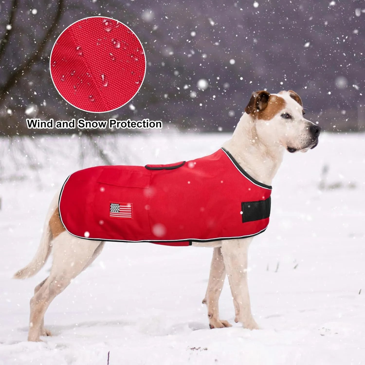 BEAUTYZOO Reflective Dog Winter Coat - Waterproof Windproof Jacket with Fleece Lining for Small to Large Dogs, Including Great Danes
