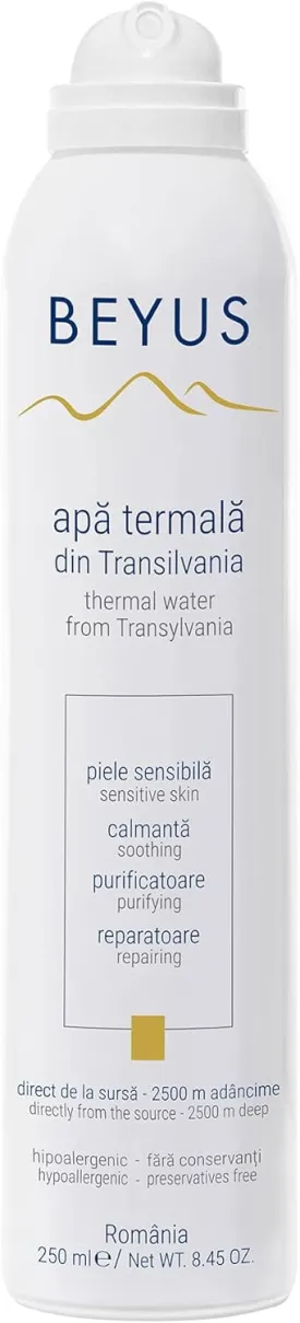 Beyus Transylvania Thermal Water|No Contact with propellant, no Contact with The Outside Environment|Hydrating Soothing Calming|Senzitve Skin Skin Irritations Blemishes|Best Holidays Gift