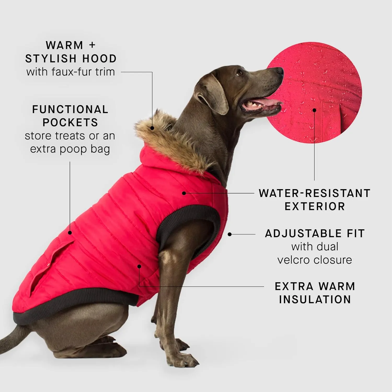 Canada Pooch | North Pole Parka (16 (15-17" Back Length), Red)