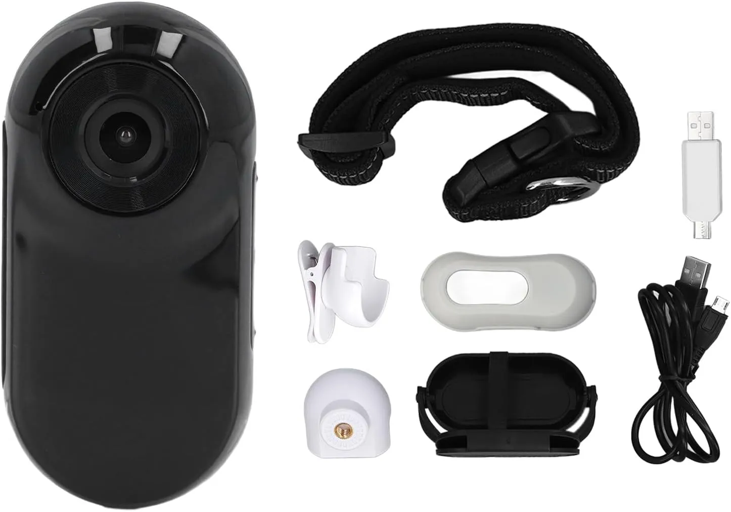 Cat Video Camera Pet Collar Camera 120 Deg Lens OTG Connection Video Recording Adjustable Magnetic Cat Sport Camera for Outdoor (Black)