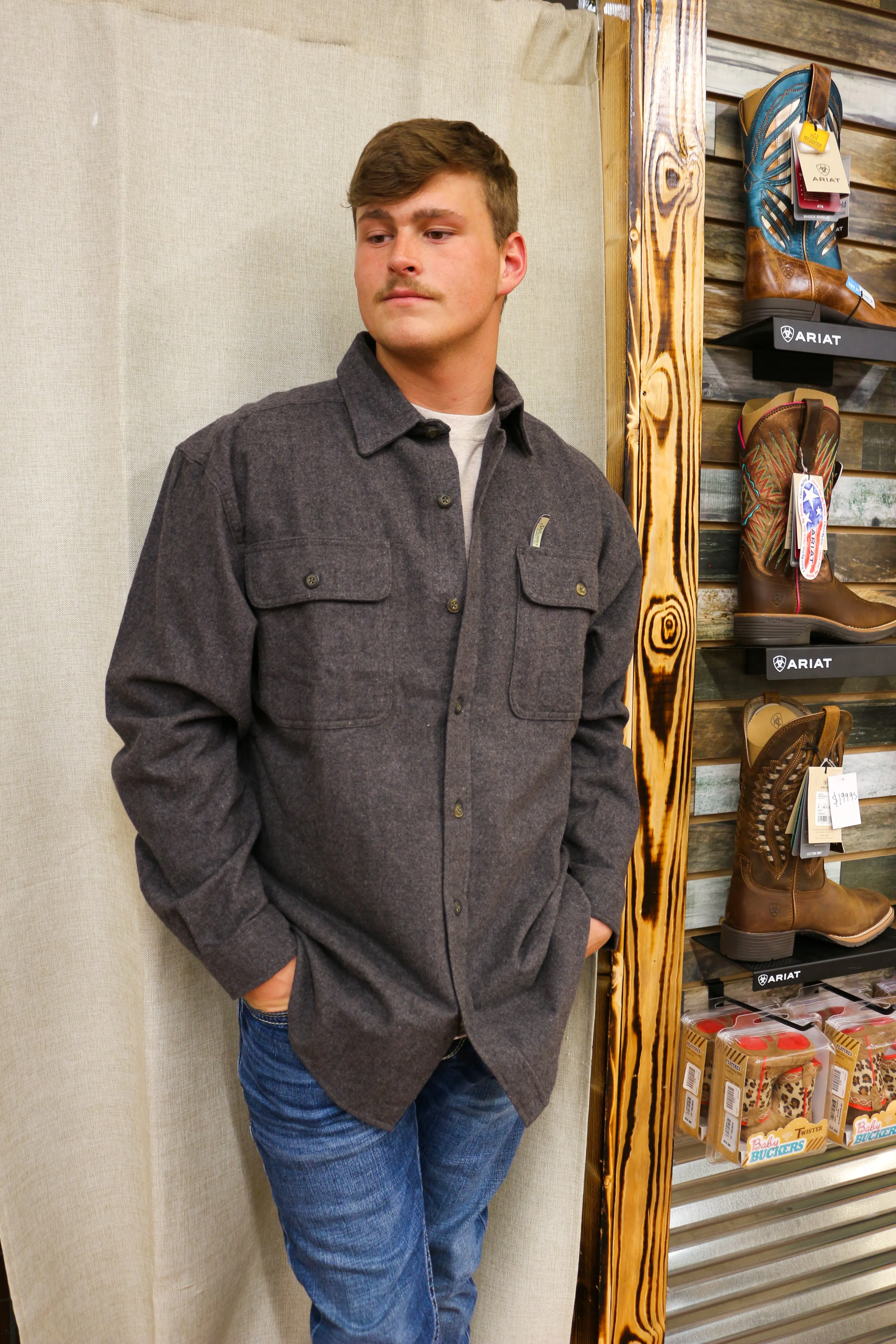 Charcoal Grey Fleece Stillwater Shacket