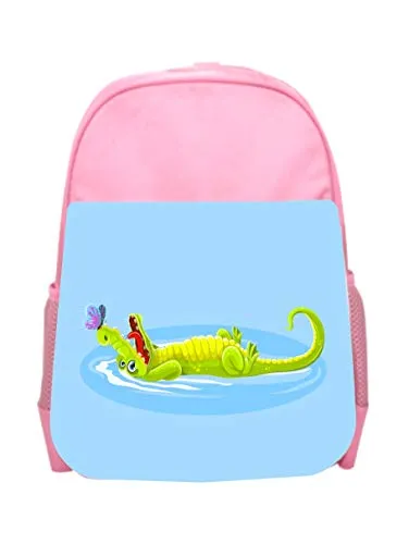 Childrens Backpacks Animal Gator Butterfly Girls Kids Pre-School Backpack - Pink