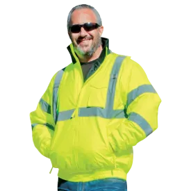 Class 3 Bomber Jacket With Quilted Liner (lime) - 4XL