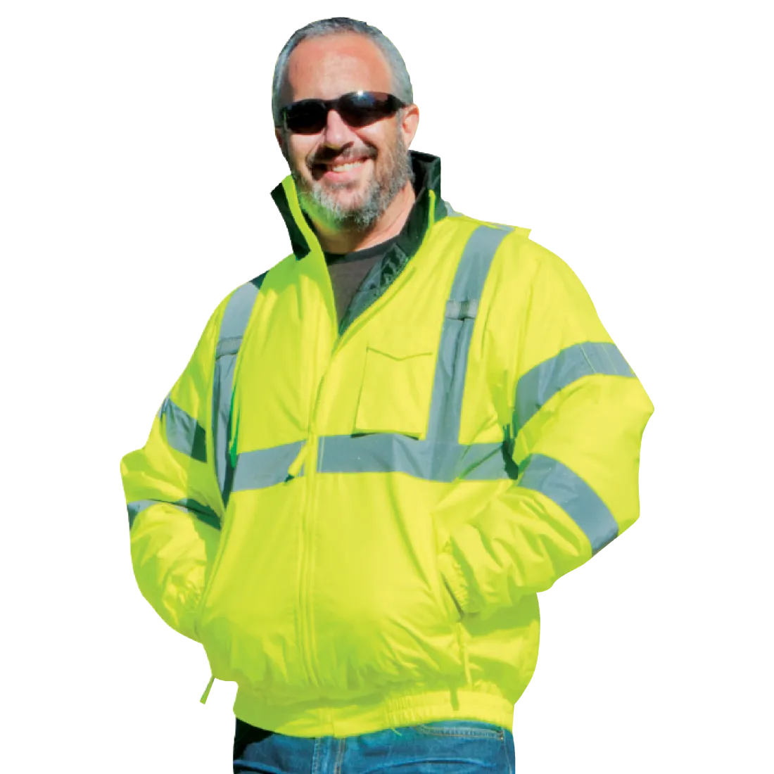Class 3 Bomber Jacket With Quilted Liner (lime) - 4XL