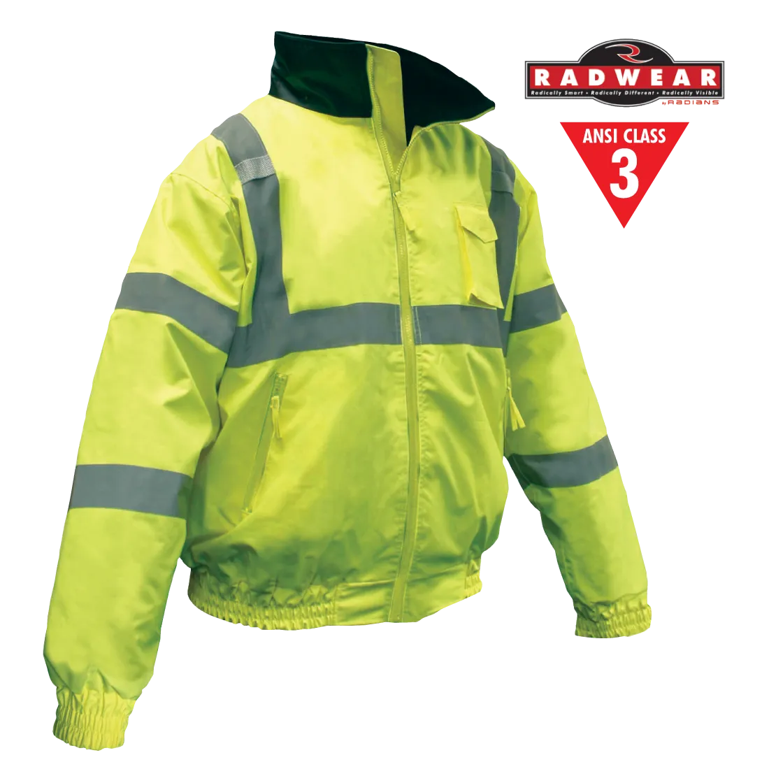 Class 3 Bomber Jacket with Quilted Liner - Lime - Large