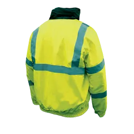 Class 3 Bomber Jacket with Quilted Liner - Lime - Large