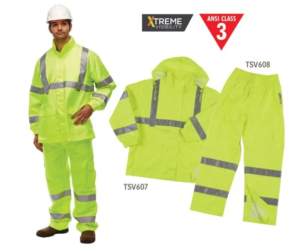 Class E Reflective Rain Pants - Lime - 2XL
