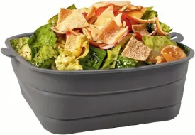 Collapsible Silicone Bowl for Camping, 170oz Silicone Foldable Salad Bowl, Portable Camping Travel Container for Outdoor Hiking Storage Mixing, Grey(QY102)