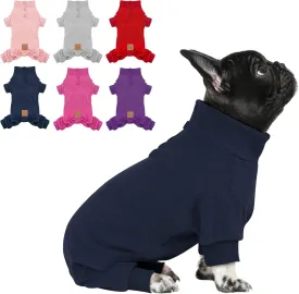 Cyeollo Fleece Dog Onesie Pajamas - Warm & Stretchy Winter Dog Pjs XL, Navy