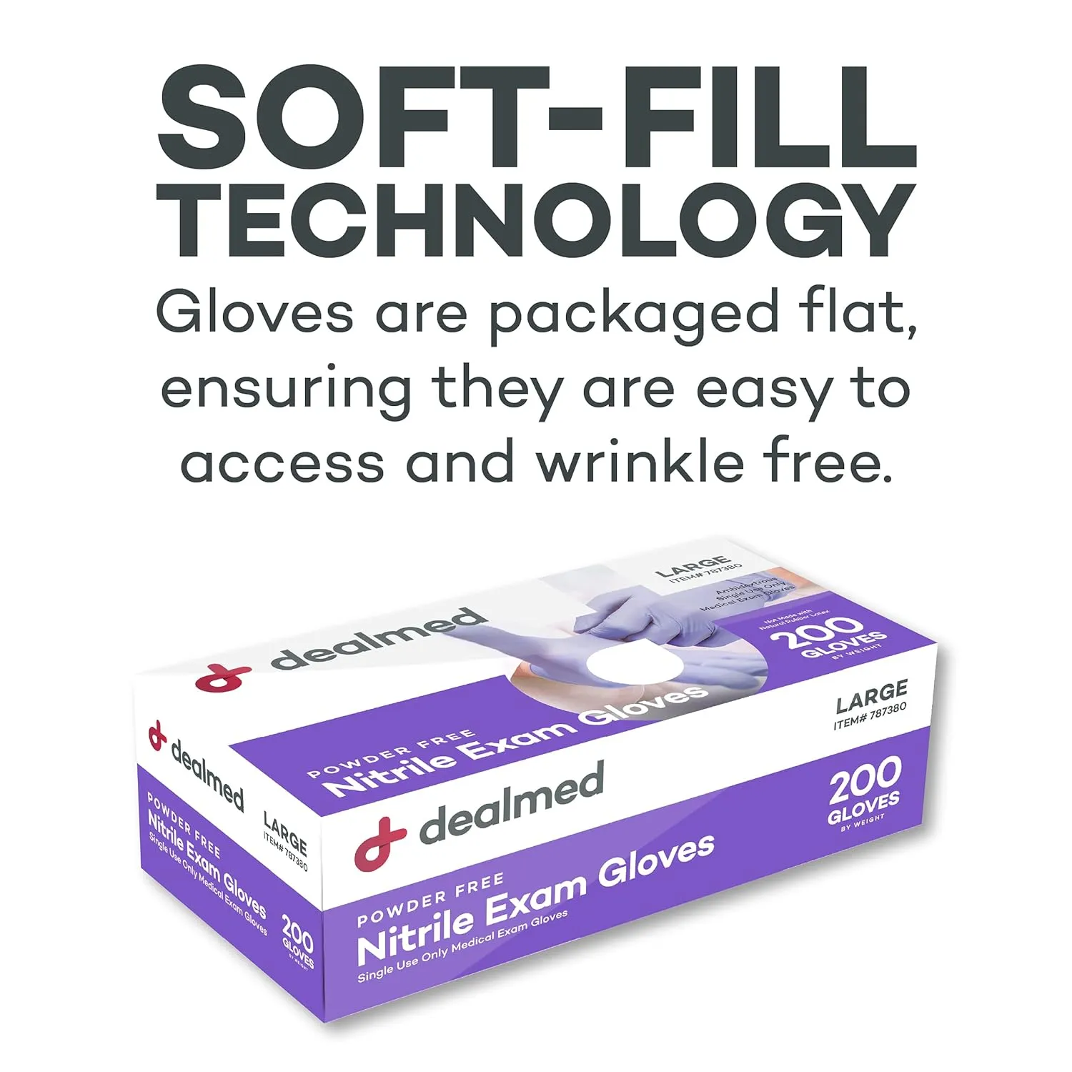 Dealmed Medical Exam Gloves  200 Count Large Nitrile Gloves, Disposable, Non-Irritating Latex Free, Multi-Purpose Use for a First Aid Kit and Medical Facilities