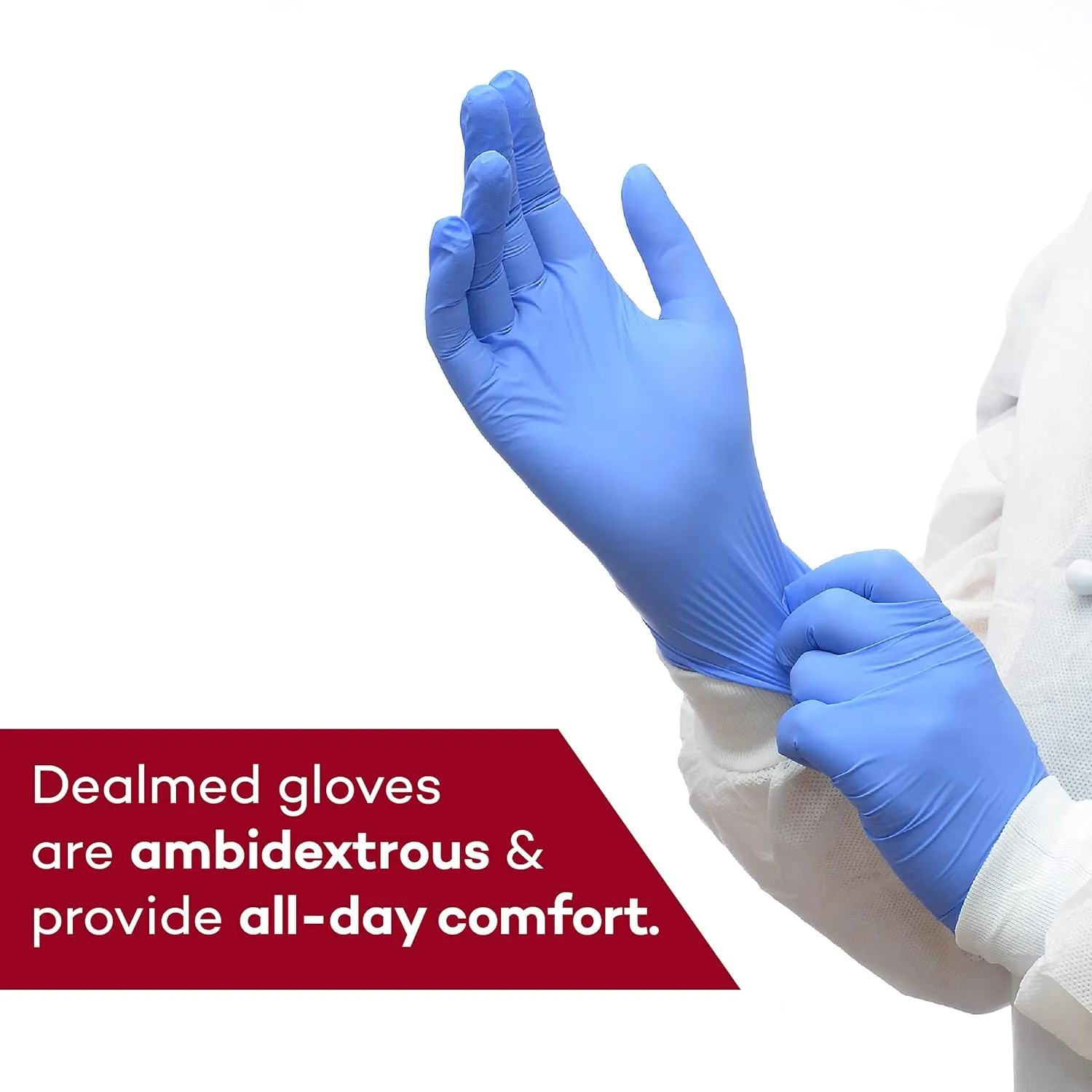 Dealmed Medical Exam Gloves  200 Count Large Nitrile Gloves, Disposable, Non-Irritating Latex Free, Multi-Purpose Use for a First Aid Kit and Medical Facilities