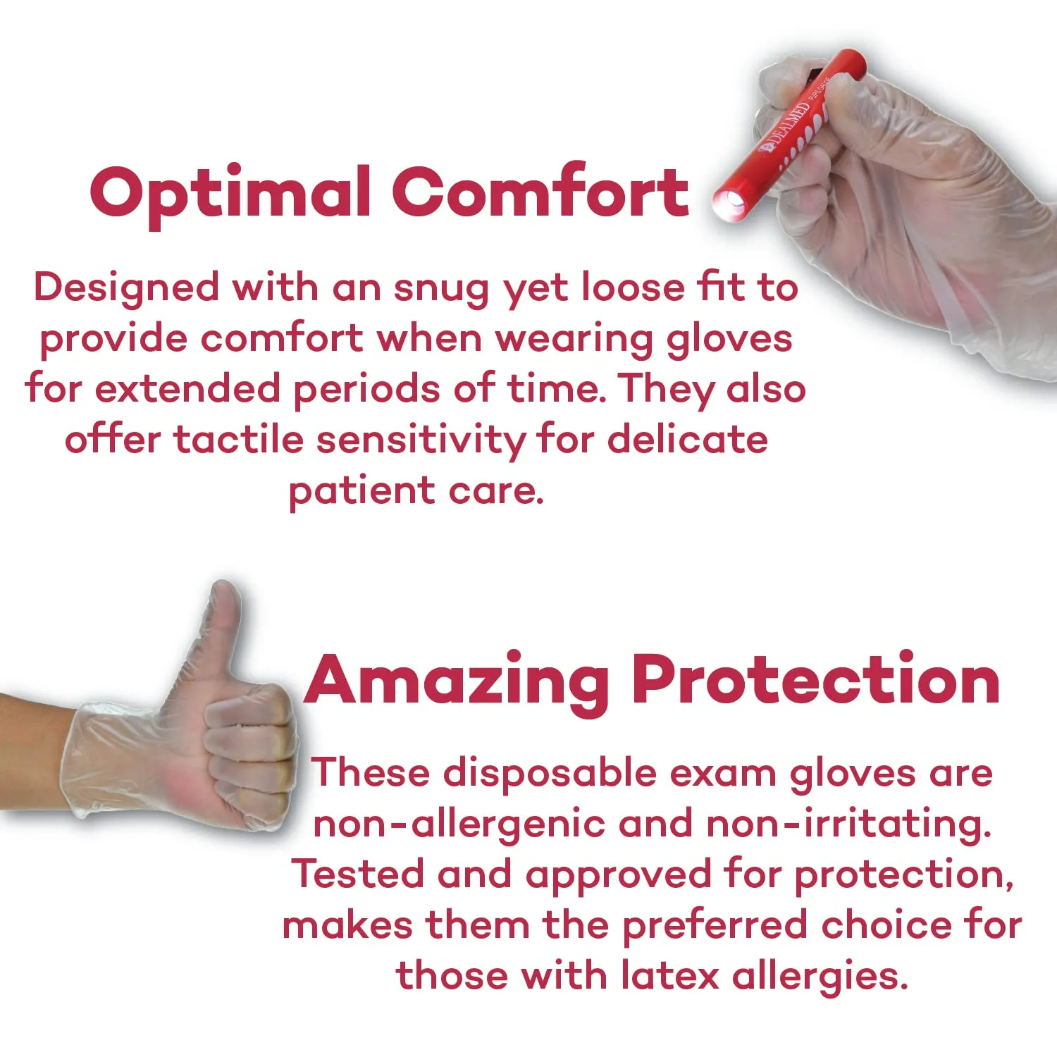 Dealmed Vinyl Exam Gloves  1000 ct. Medium Medical Gloves, Disposable Gloves, Non-Irritating Latex Free Gloves for a First Aid Kit and Medical Facilities