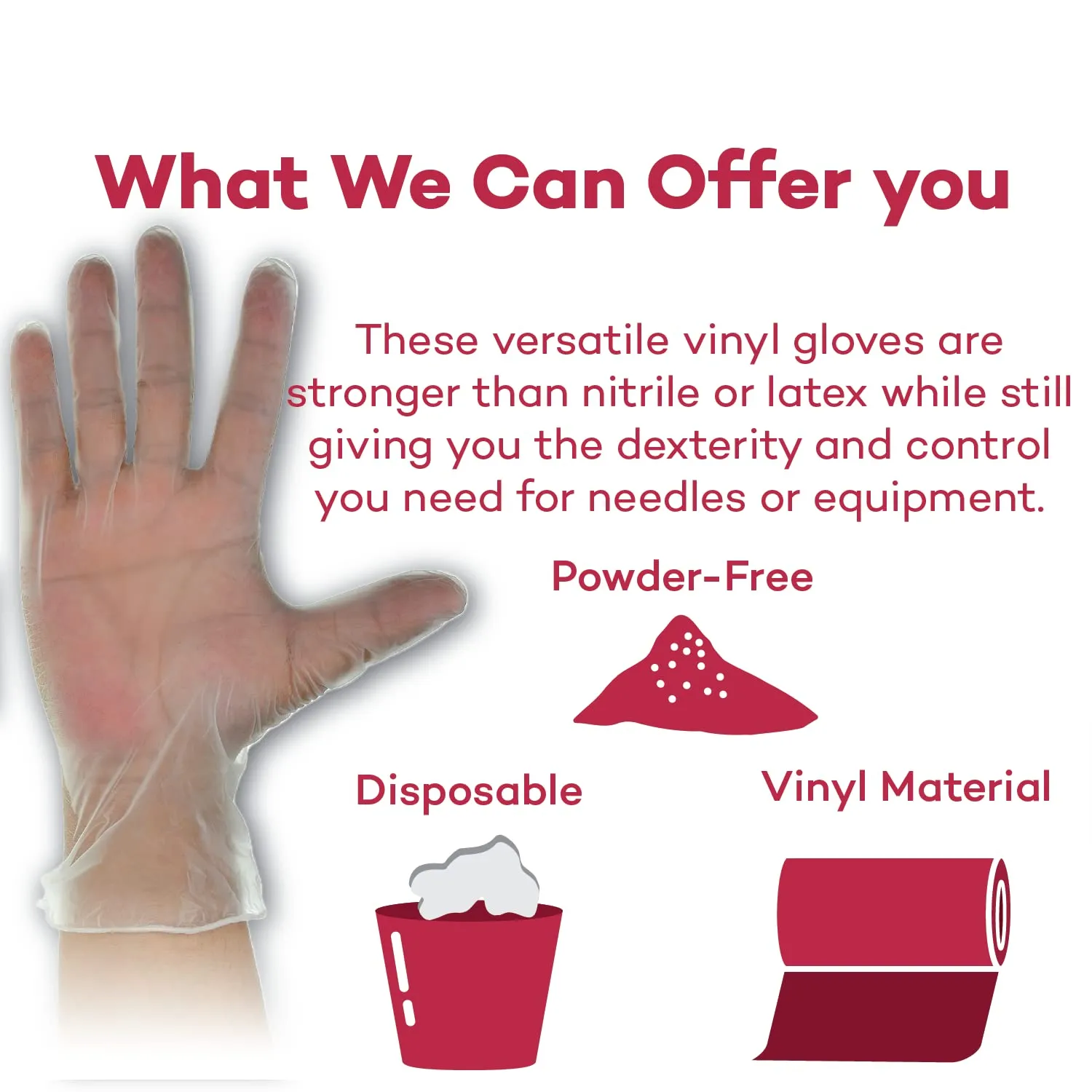 Dealmed Vinyl Exam Gloves  1000 ct. Medium Medical Gloves, Disposable Gloves, Non-Irritating Latex Free Gloves for a First Aid Kit and Medical Facilities
