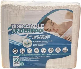 Disposable Underpads 23x36 Inch [50-Pack] - Super Absorbent Chux Pads for Incontinence, Bed Covers, Kids, Adults, Elderly, Multi-Use Protection Pee Pads - Ideal for Babies, Puppy Training, Leak Proof