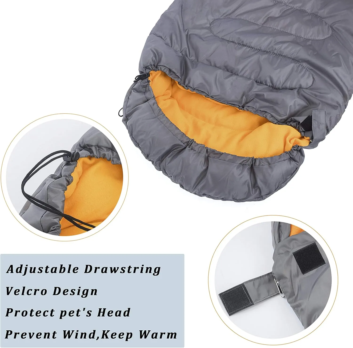 Dog Sleeping Bag, Waterproof Travel Warm Portable Dog Bed with Storage Bag for Indoor Outdoor Warm Camping Hiking Backpacking(Orange)