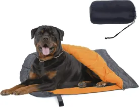 Dog Sleeping Bag, Waterproof Travel Warm Portable Dog Bed with Storage Bag for Indoor Outdoor Warm Camping Hiking Backpacking(Orange)