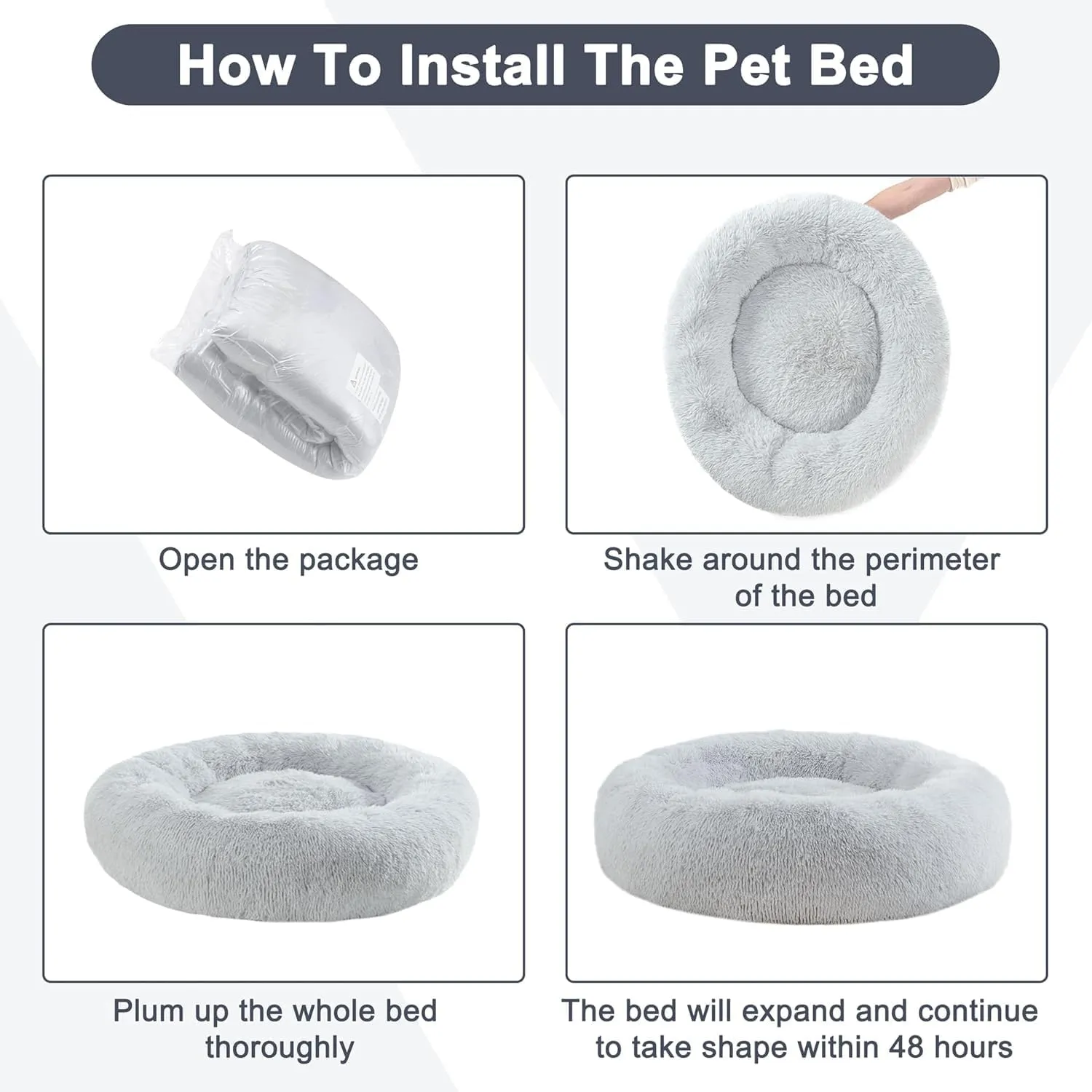 Donut Bed   F R E E Removable Cooling mat, Calming Dog Bed, Washable, Ideal for Small to Large Dogs and Cats & Round Dog Bed, Multiple Sizes,Pink, Combo Medium (30" L x 30" W x 8" Th)