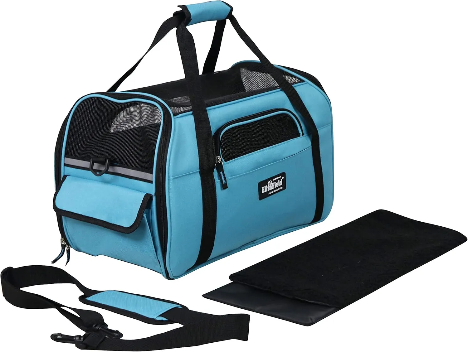 EliteField Soft Pet Carrier (3 Year Warranty, Airline Approved) Soft Sided Dog Puppy Cat Carrier Travel Bag (X-Large: 21" L x 12" W x 13" H, Sky Blue)