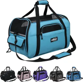 EliteField Soft Pet Carrier (3 Year Warranty, Airline Approved) Soft Sided Dog Puppy Cat Carrier Travel Bag (X-Large: 21" L x 12" W x 13" H, Sky Blue)