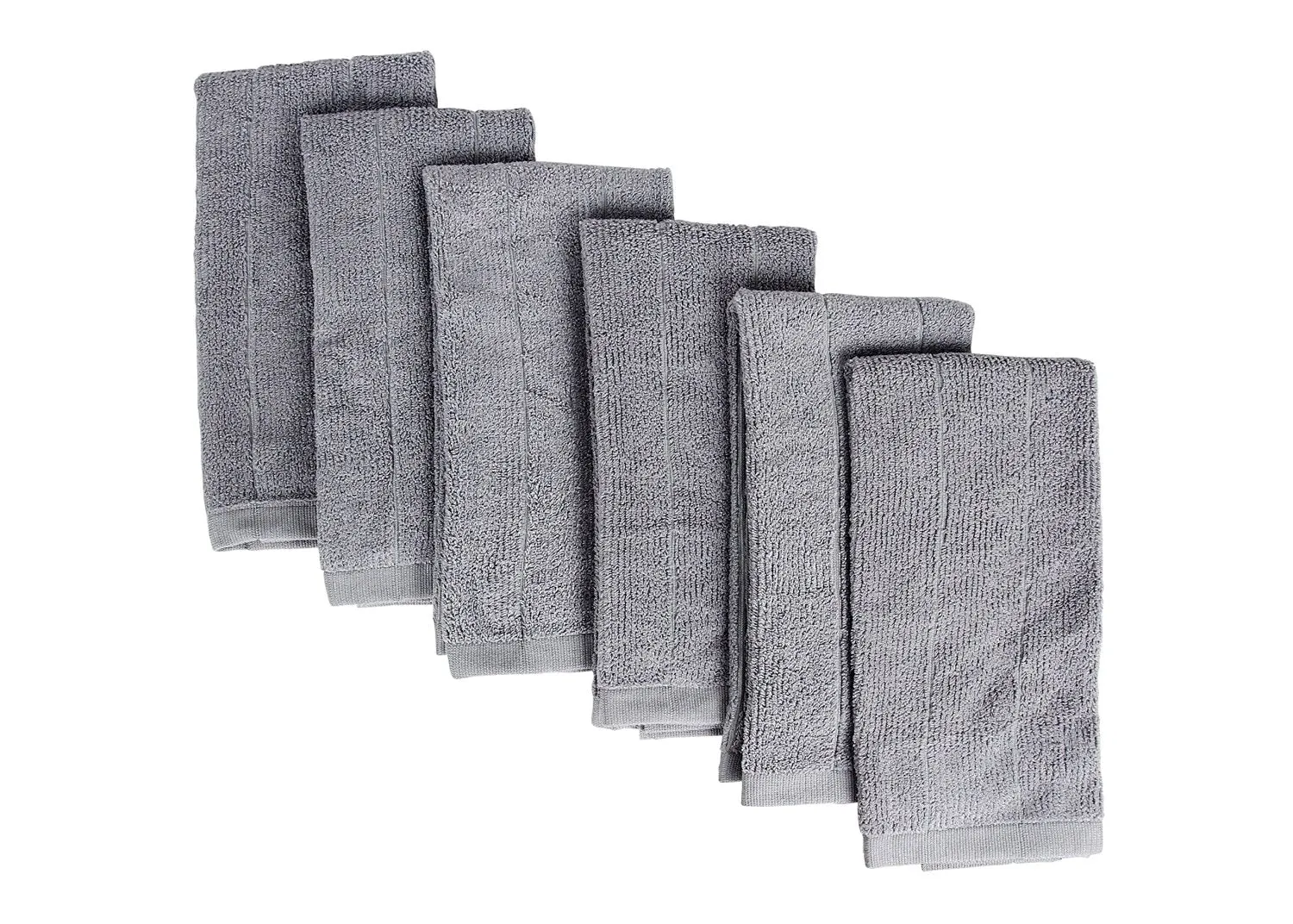Everplush Rayon Windowpane Kitchen and Dish Towels, 6 Pack, Green