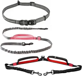 Exquisite Hands Free Dog Leash for Medium Dogs (Long - Dark Grey & Pink)   Dog Coupler 360 Leash Splitter for Medium Dogs (Green)