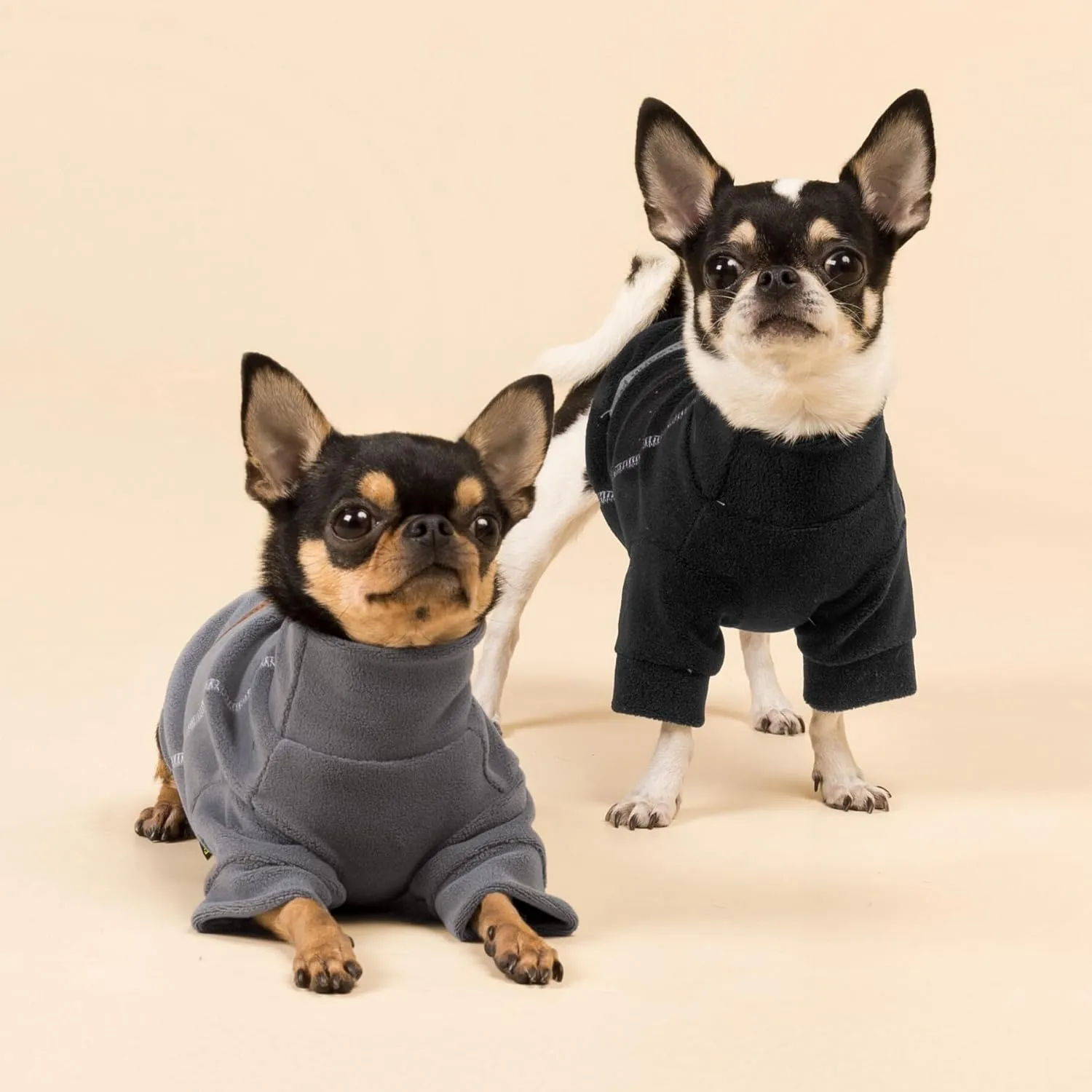Fitwarm 3 Pack Classic Fleece Dog Sweater, Turtleneck Dog Sweatshirt, Dog Winter Clothes for Small Dogs Boy Girl, Pet Pullover Jumper, Cat Apparel, Black, Grey, White, XL