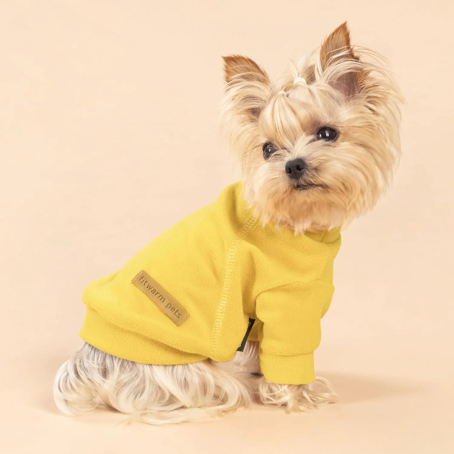 Fitwarm 3 Pack Classic Fleece Dog Sweater, Turtleneck Dog Sweatshirt, Dog Winter Clothes for Small Dogs Boy Girl, Pet Pullover Jumper, Cat Apparel, Orange, Yellow, Coffee, XL