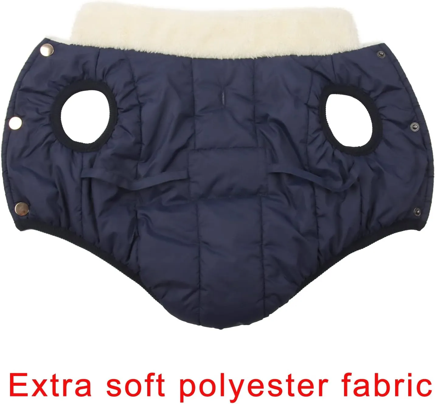 Fleece Lined Warm Dog Jacket for Winter Cold Weather,Soft Windproof Medium Dog Coat,Blue L
