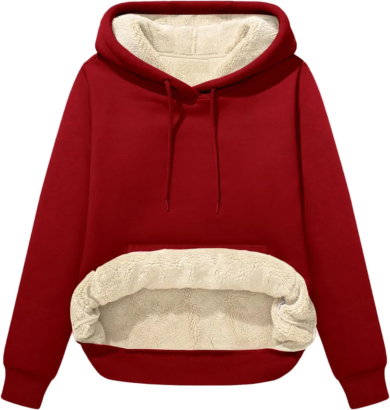 Flygo Women Winter Hoodies Zip Up Fleece Sherpa Lined Warm Sweatshirts Jacket