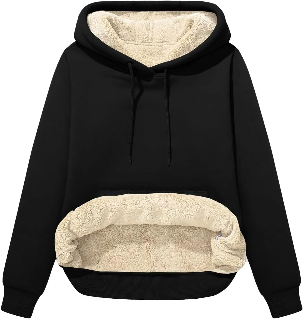Flygo Women Winter Hoodies Zip Up Fleece Sherpa Lined Warm Sweatshirts Jacket