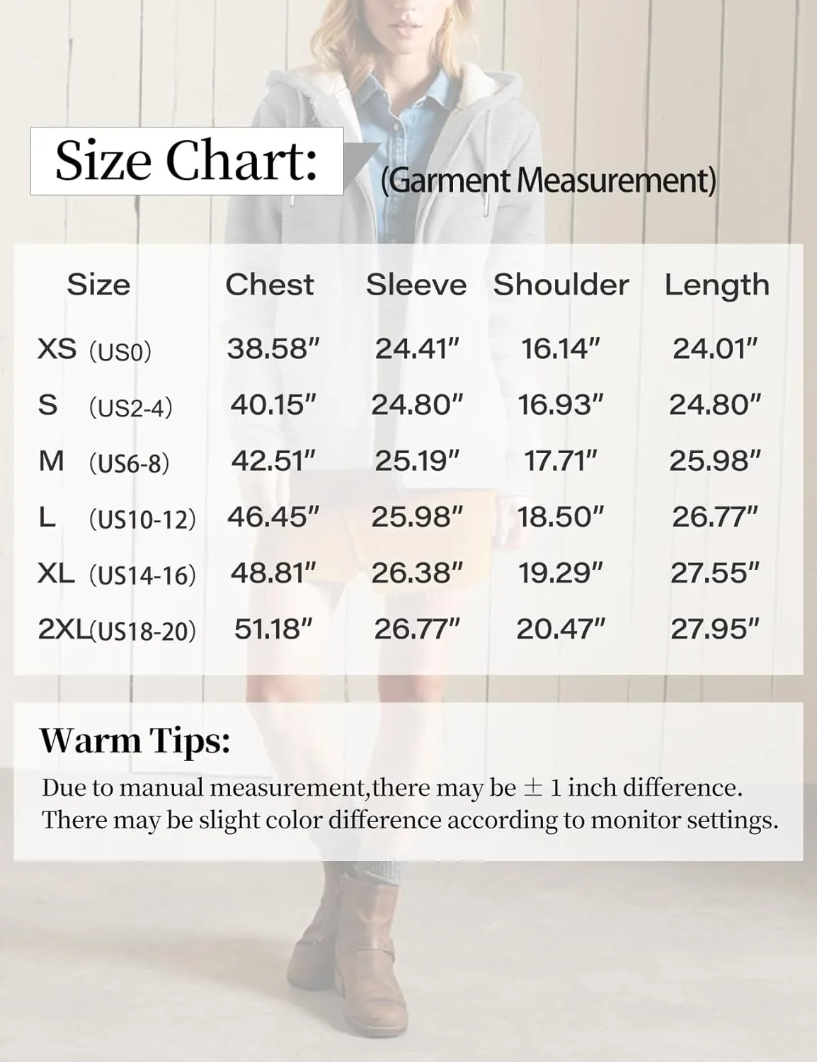 Flygo Women Winter Hoodies Zip Up Fleece Sherpa Lined Warm Sweatshirts Jacket