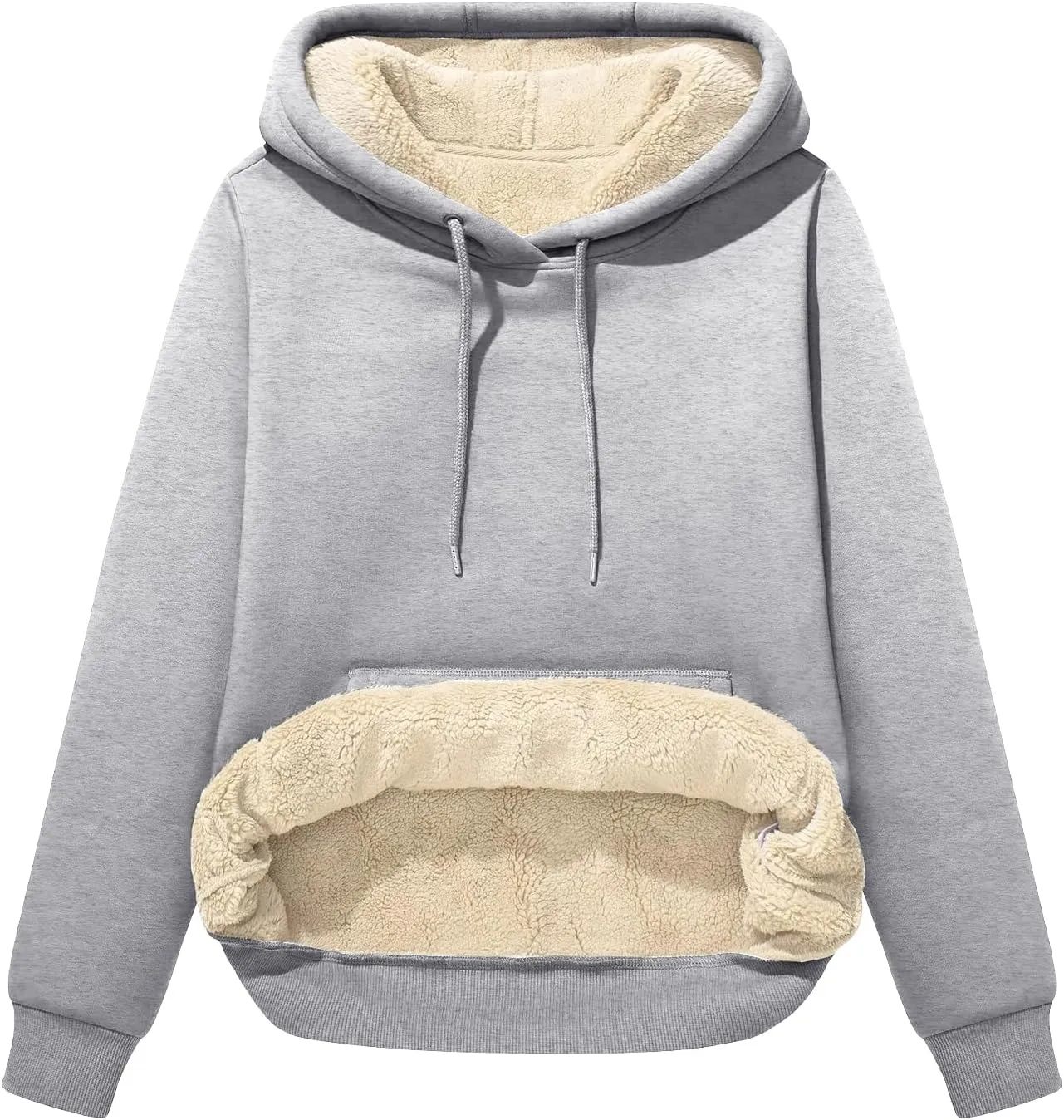 Flygo Women Winter Hoodies Zip Up Fleece Sherpa Lined Warm Sweatshirts Jacket