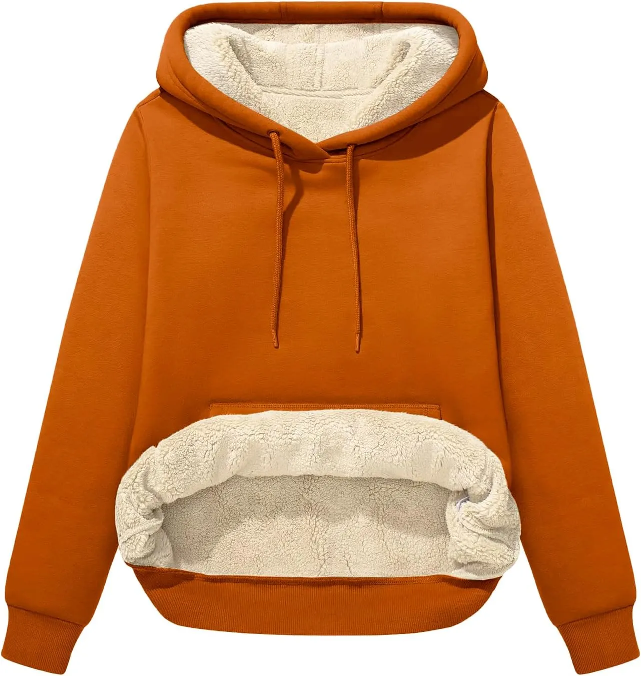 Flygo Women Winter Hoodies Zip Up Fleece Sherpa Lined Warm Sweatshirts Jacket