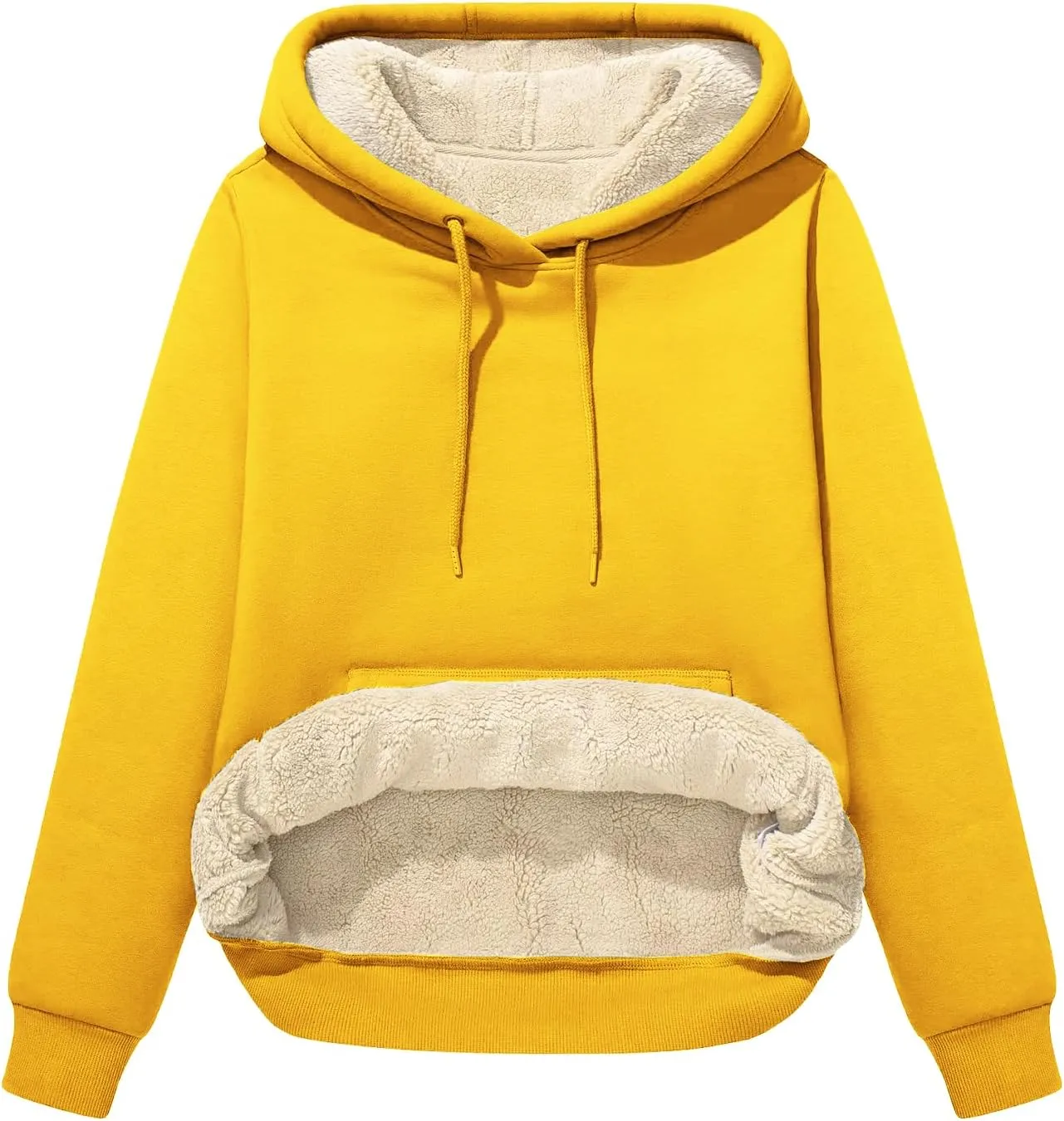 Flygo Women Winter Hoodies Zip Up Fleece Sherpa Lined Warm Sweatshirts Jacket