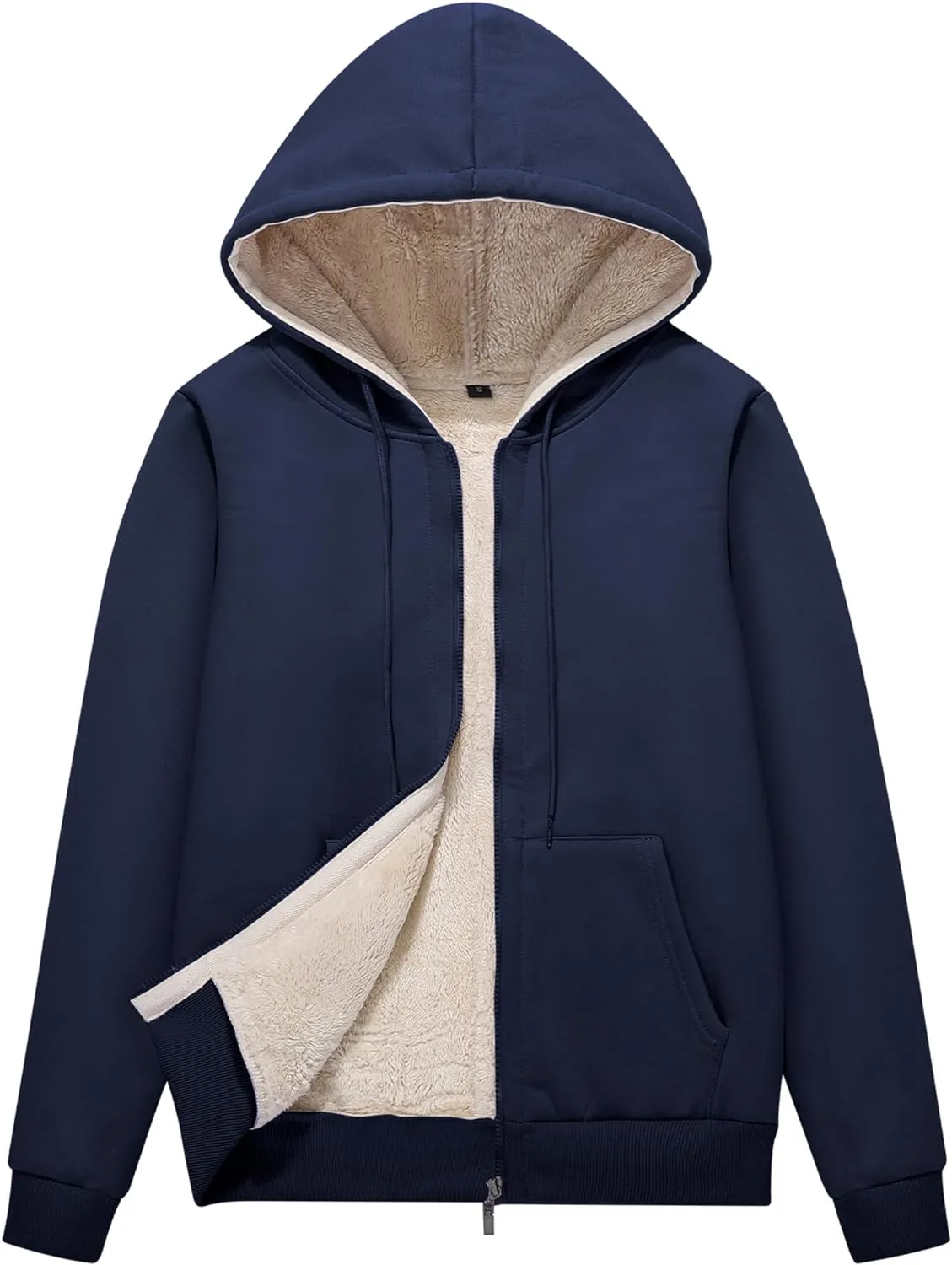 Flygo Women Winter Hoodies Zip Up Fleece Sherpa Lined Warm Sweatshirts Jacket