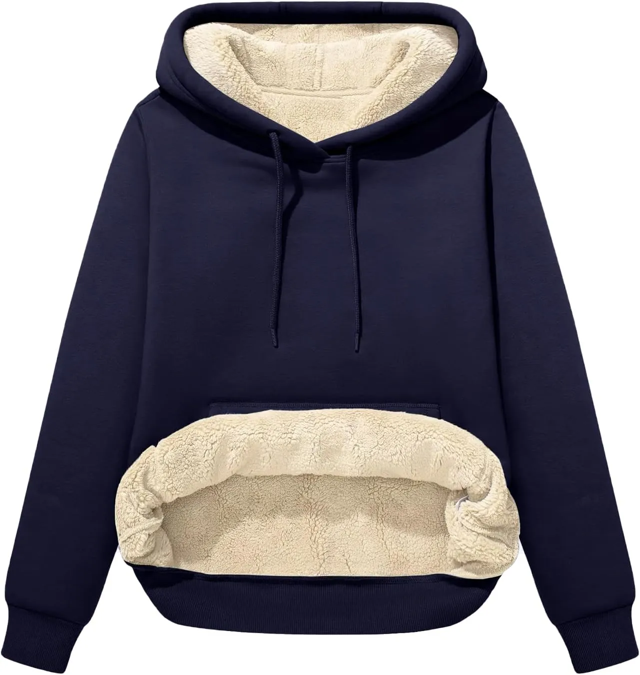Flygo Women Winter Hoodies Zip Up Fleece Sherpa Lined Warm Sweatshirts Jacket