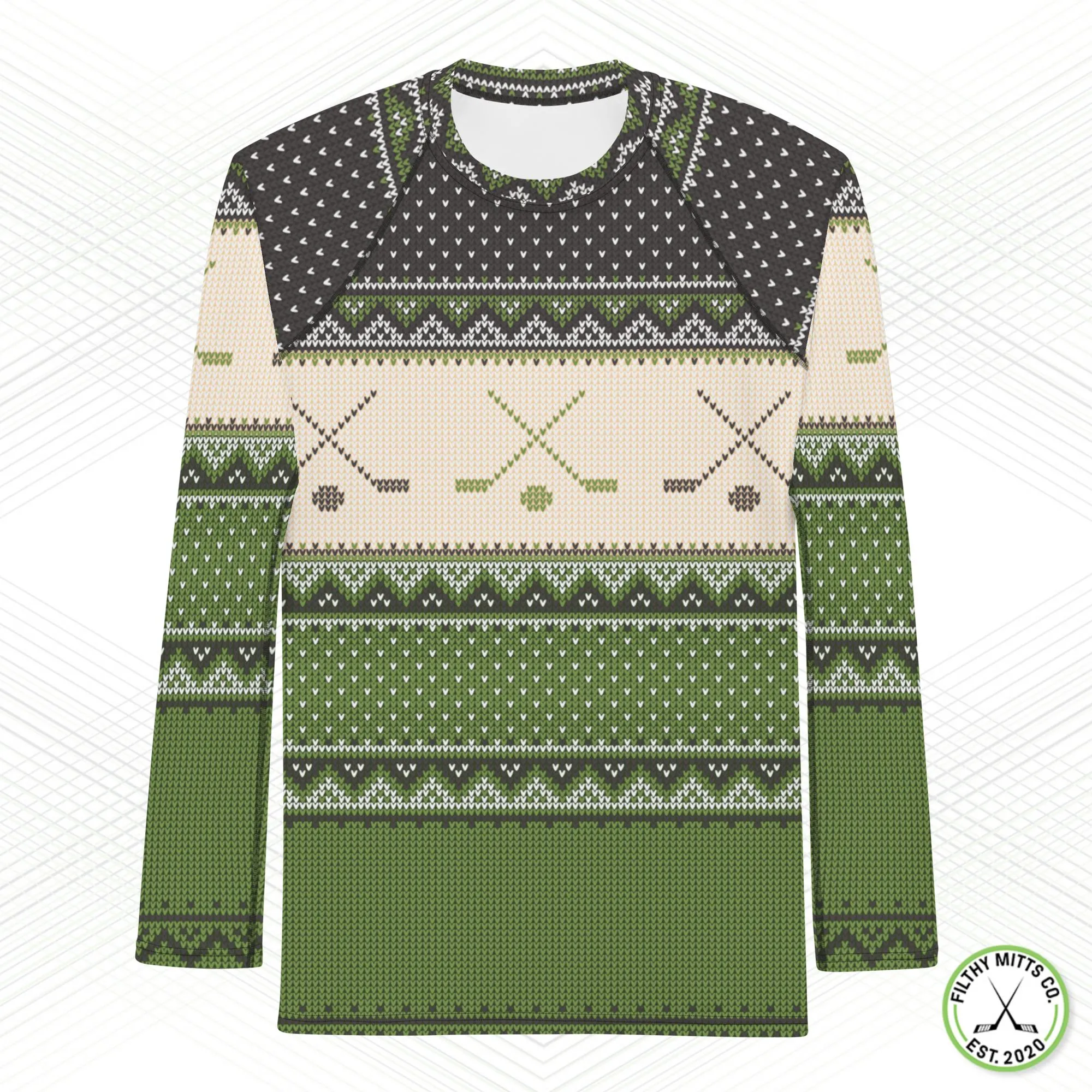 FMC Green Christmas Sweater LS Base Layer
