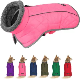 Fragralley Winter Coat - Windproof, Adjustable, Waterproof Dog Jacket with Turtleneck and Fleece for Cold Weather