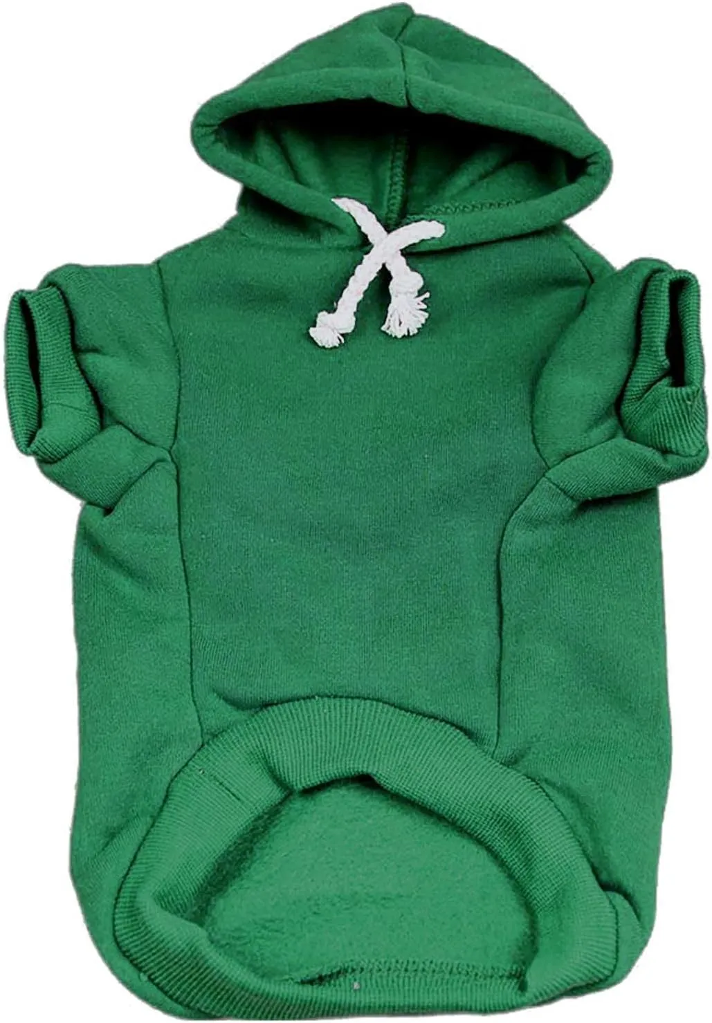 Free Kisses Dog Hoodie Fleece Lined Pullover Sweatshirt with Leash Hole (Green, X-Small 727)