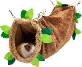Guinea Pig Tunnel Hammock - Soft Fleece Rat Hammock Hideout for Hamster Ferret Chinchilla Hedgehog Squirrel Small Animals - Swing Pet Hammock House Habitat Cage Accessories for Playing Sleeping