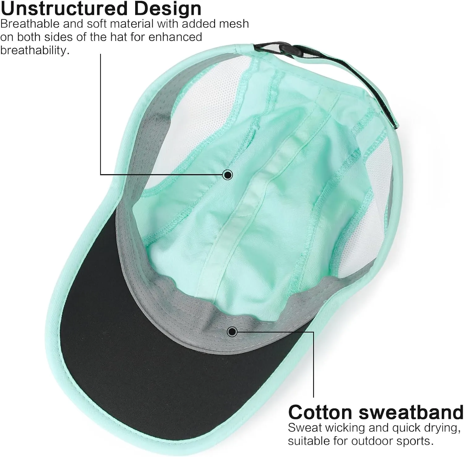 HH HOFNEN Quick Dry Baseball Cap Unstructured Running Cap Water-Resistant UPF 50  Mesh Golf Sun Hats for Men Women