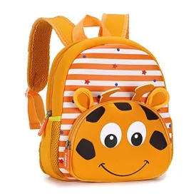 Hipiwe Little Kid Toddler Backpack Baby Boys Girls Kindergarten Pre School Bags Cute Neoprene Cartoon Backpacks for Children 1-5 Years Old (Giraffe)