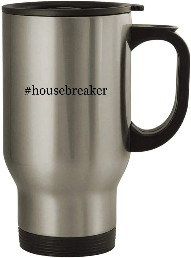 #housebreaker - 14oz Stainless Steel Travel Mug, Silver