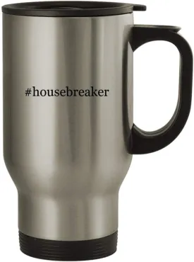 #housebreaker - 14oz Stainless Steel Travel Mug, Silver
